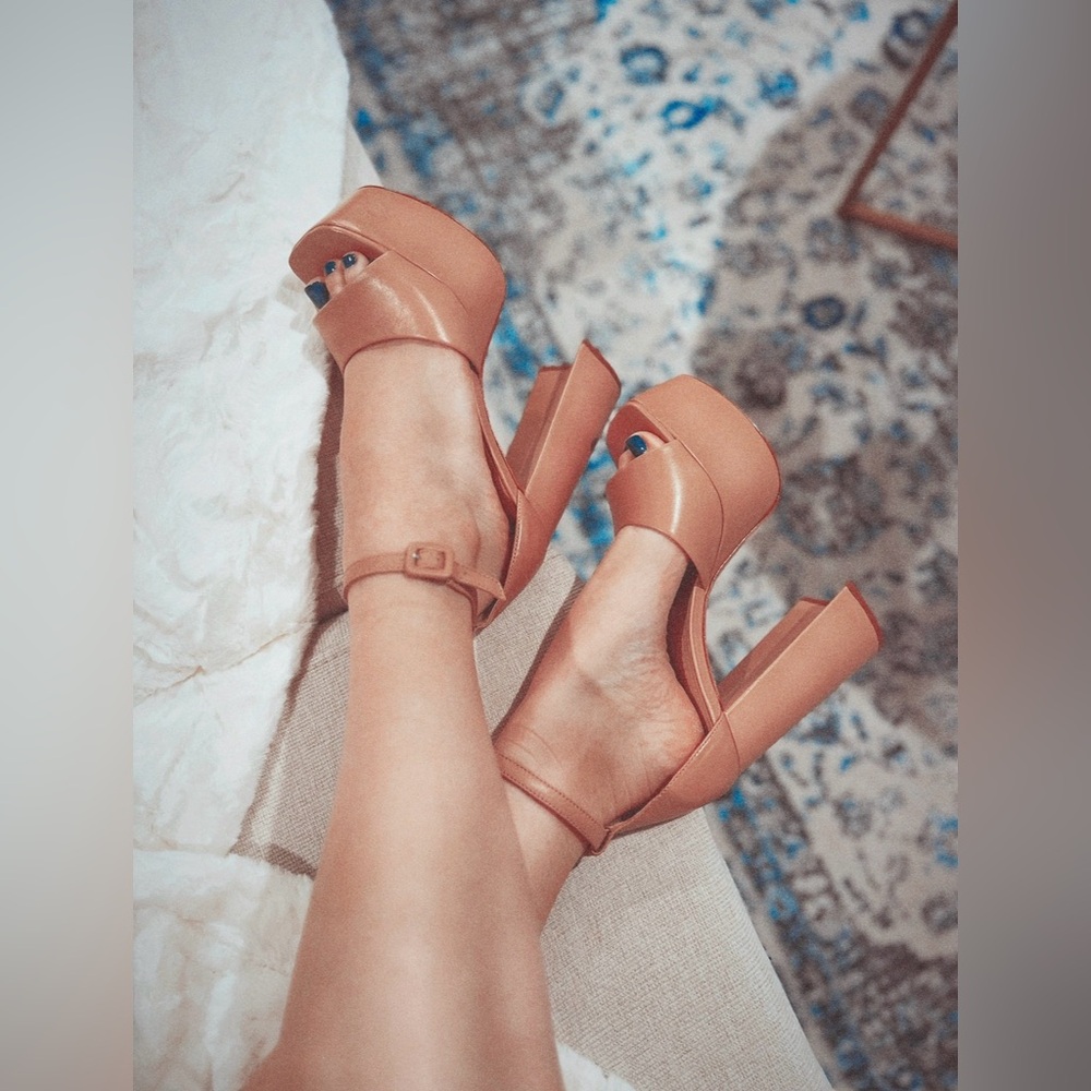 SHULTZ Lenne Platform Heel 7.5 Nude Tan BRAND NEW